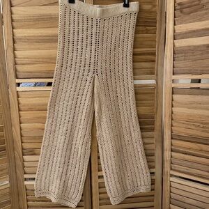 She Made Me Hand Crocheted Pants ivory size L